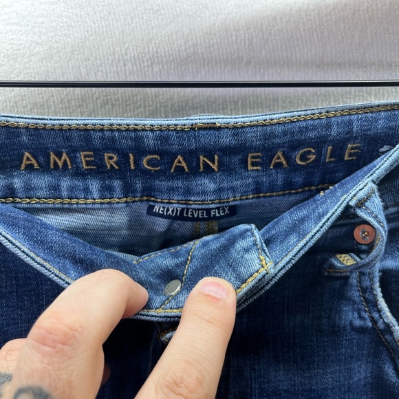 American Eagle Next Level Flex Classic Bootcut Jeans Mens 34/34 Blue Denim 2298 - Picture 2 of 9